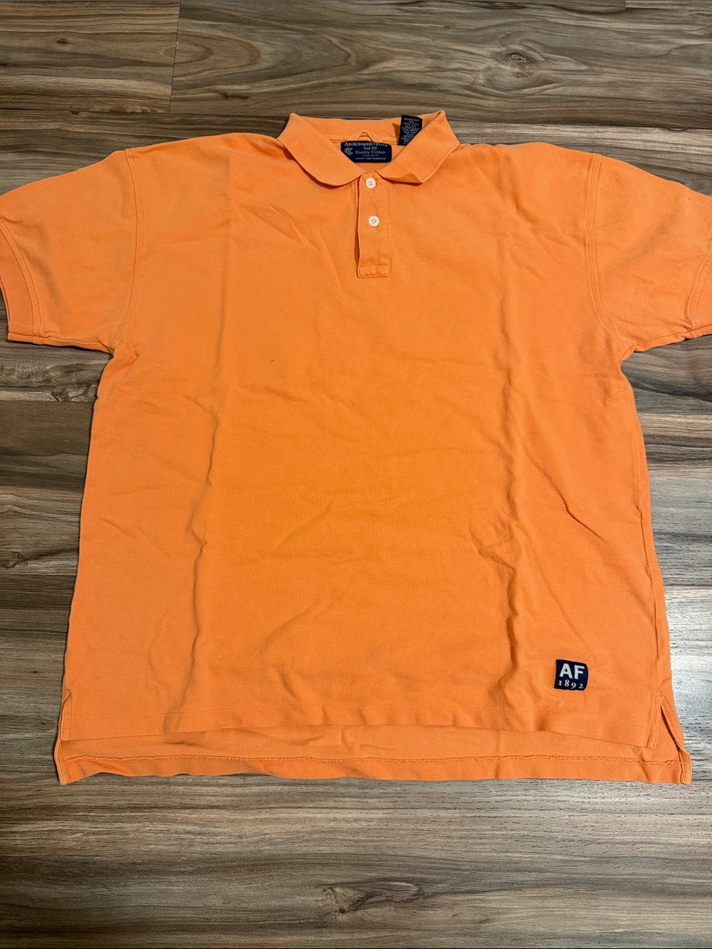 Vintage 80s 90s Abercrombie & Fitch Pique Polo Shirt Mens XL Orange Casual